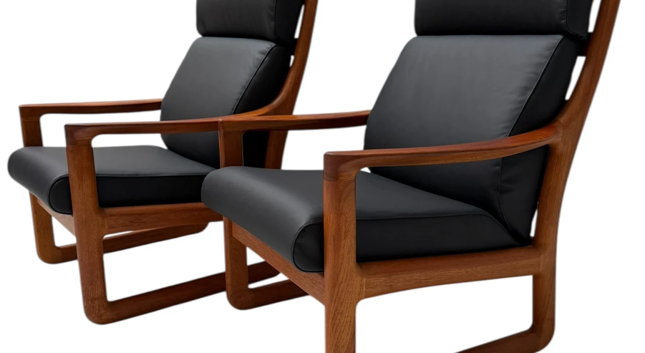 Mid-Century Modern Chairs and Hocker by Johannes Andersen for Silkeborg, 1960s